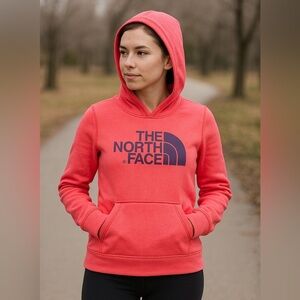 The North Face Half Dome Logo Hoodie Womens Medium Pink Purple Athletic Pullover